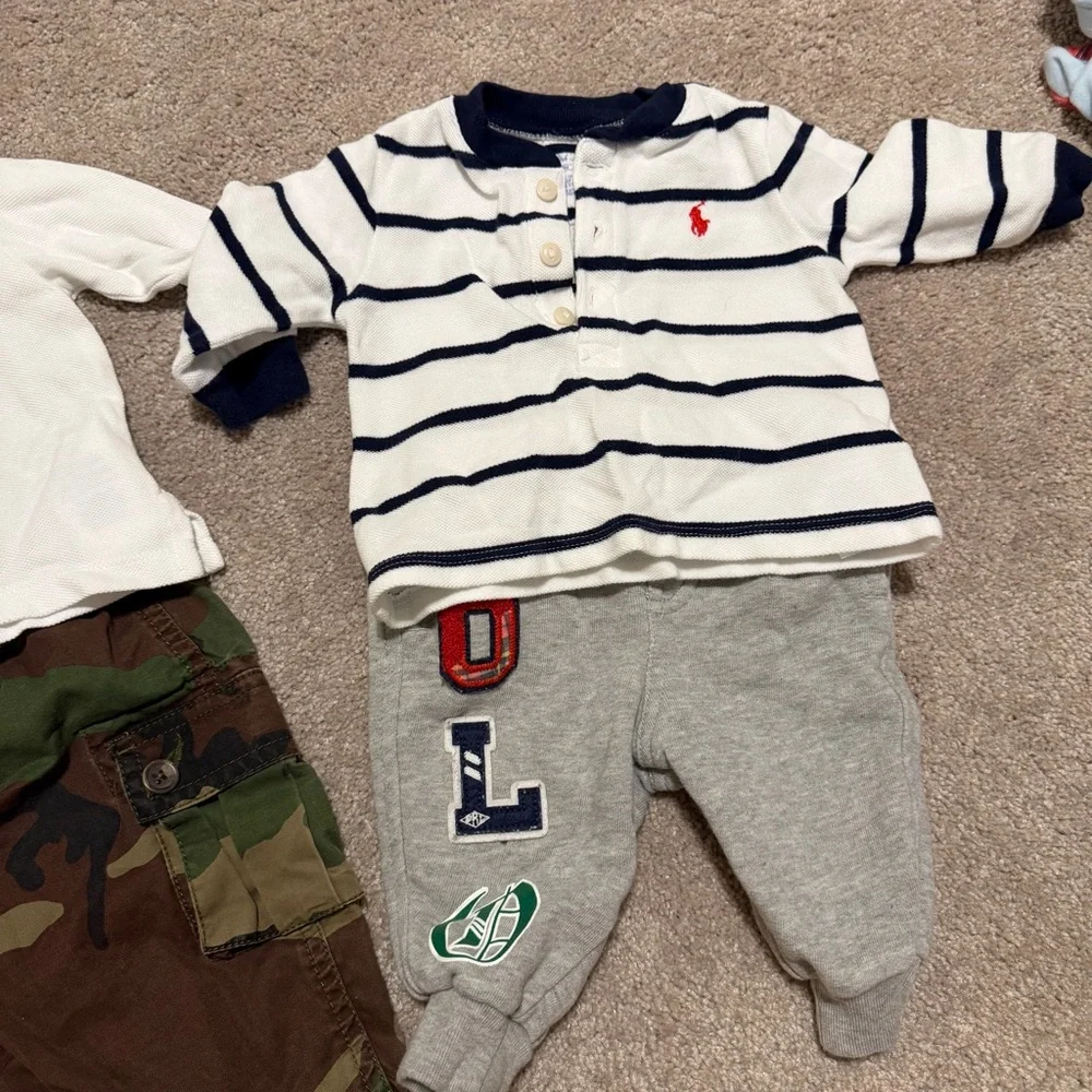 Ralph Lauren Kids Matching Set - White, Navy, Camouflage & Gray